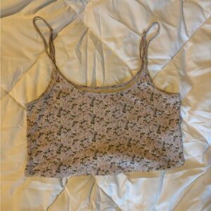 Hollister Lavender Floral Ribbed BabyCami
